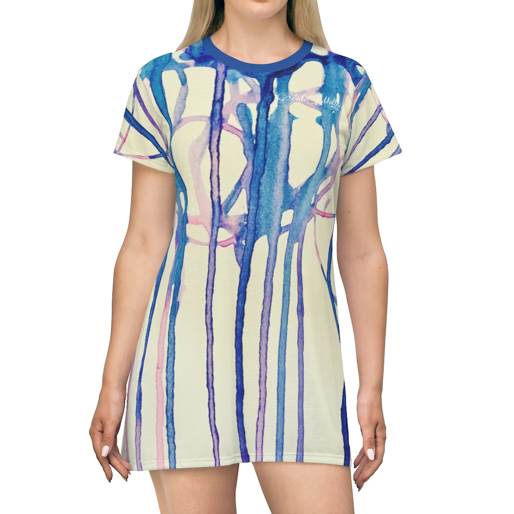 WATAH COLOR All Over Print T-Shirt Dress