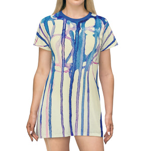 WATAH COLOR All Over Print T-Shirt Dress