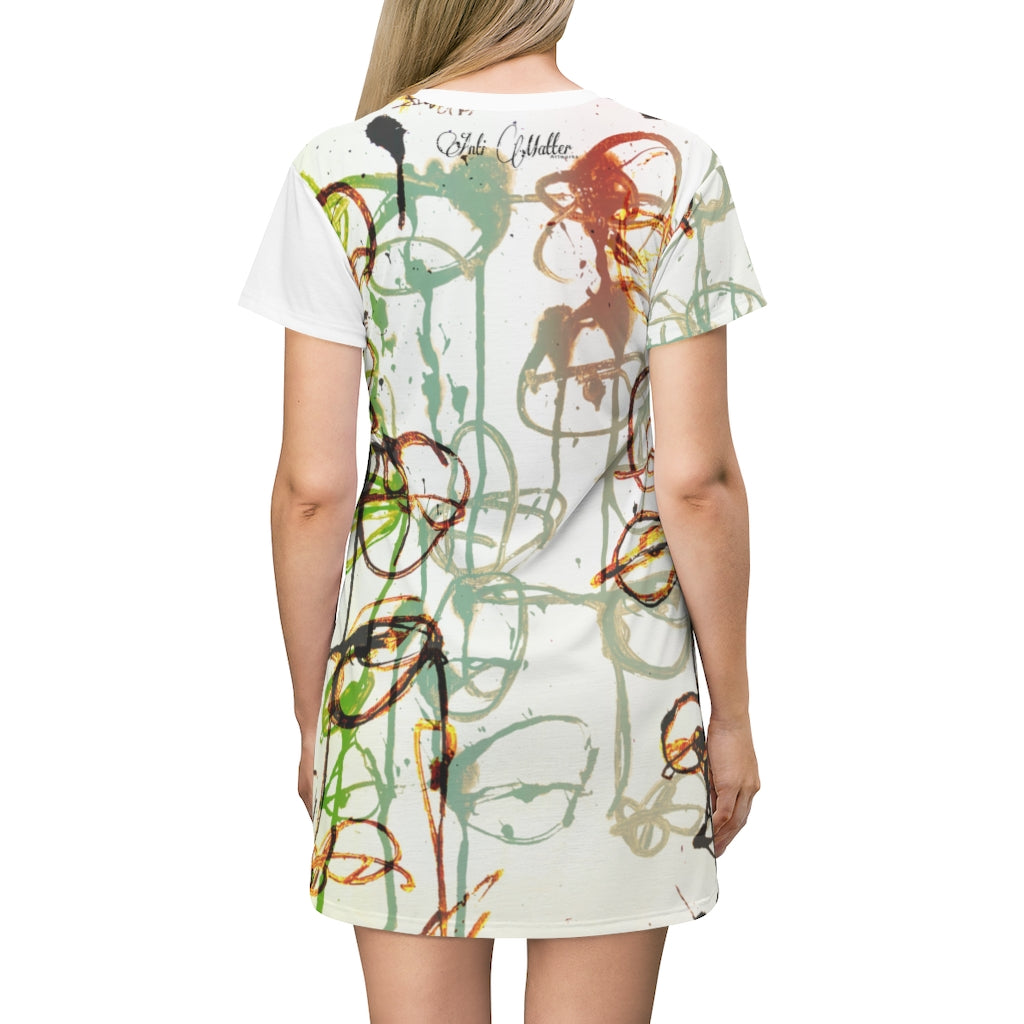 A MATTER EYE DROPS All Over Print T-Shirt Dress