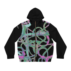 A-Matter TAPE WORM Men's Full-Zip Hoodie (AOP)