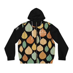 A MATTER TREE LEAVES BLK Men's Full-Zip Hoodie (AOP)