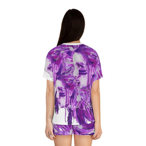 PURPLE NATIVE PRIDE Women's Short Pajama Set (AOP)