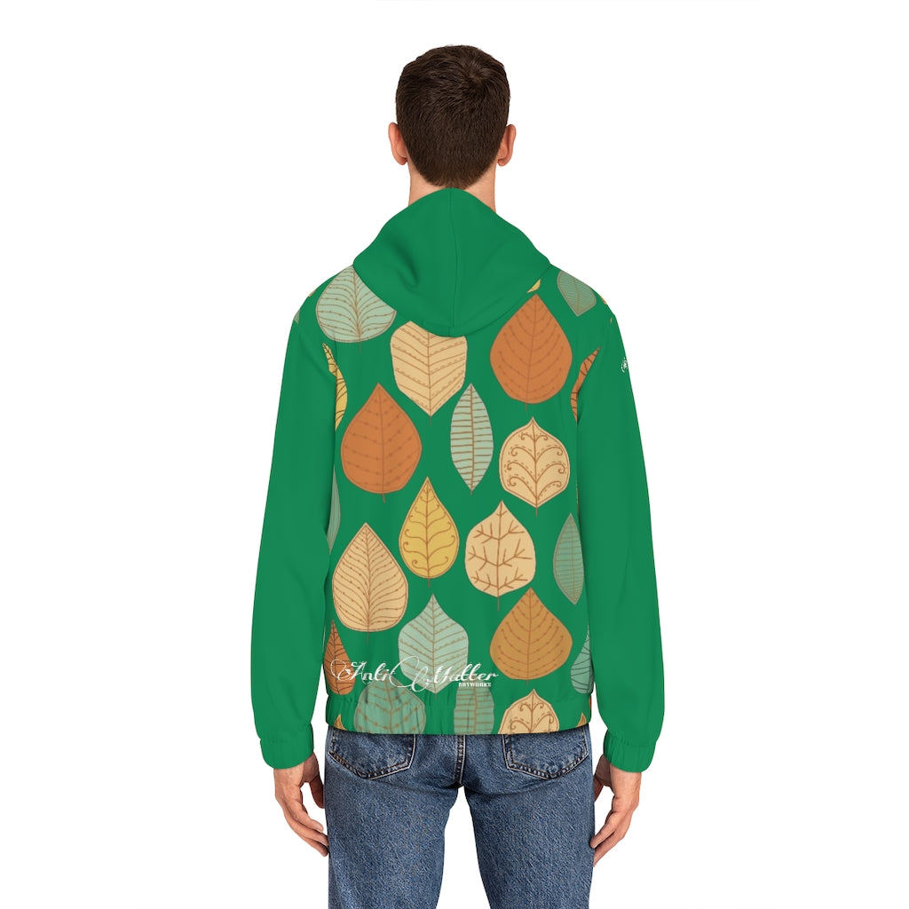 A MATTER TREE LEAVES-GREEN  Men's Full-Zip Hoodie (AOP)