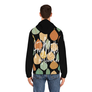 A MATTER TREE LEAVES BLK Men's Full-Zip Hoodie (AOP)