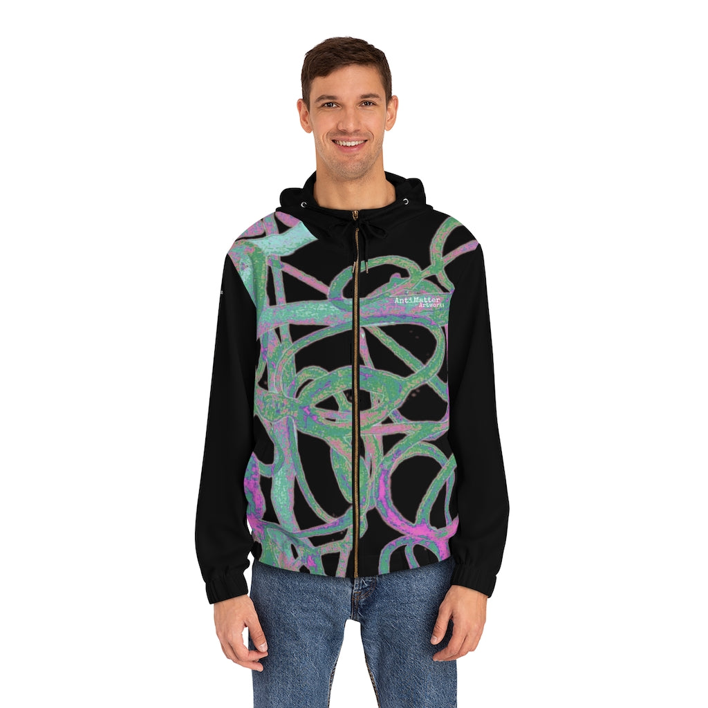 A-Matter TAPE WORM Men's Full-Zip Hoodie (AOP)