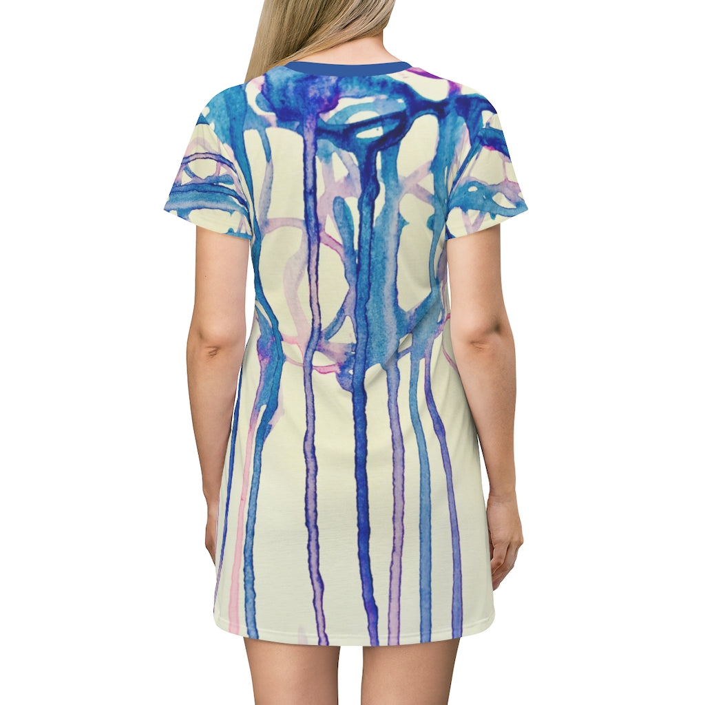 WATAH COLOR All Over Print T-Shirt Dress