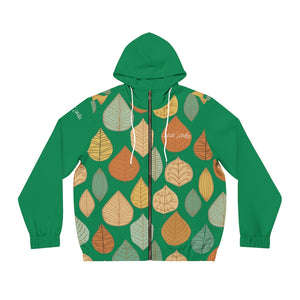 A MATTER TREE LEAVES-GREEN  Men's Full-Zip Hoodie (AOP)