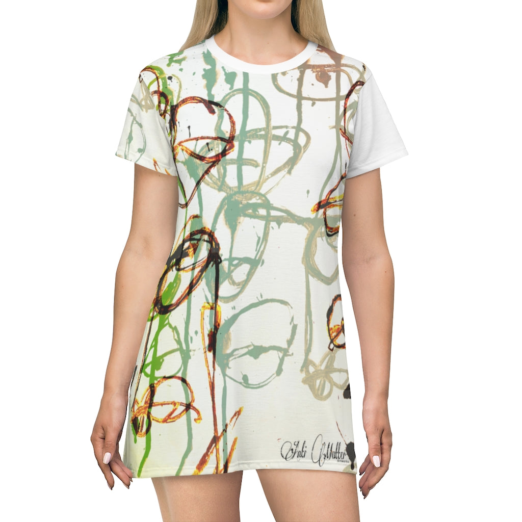 A MATTER EYE DROPS All Over Print T-Shirt Dress